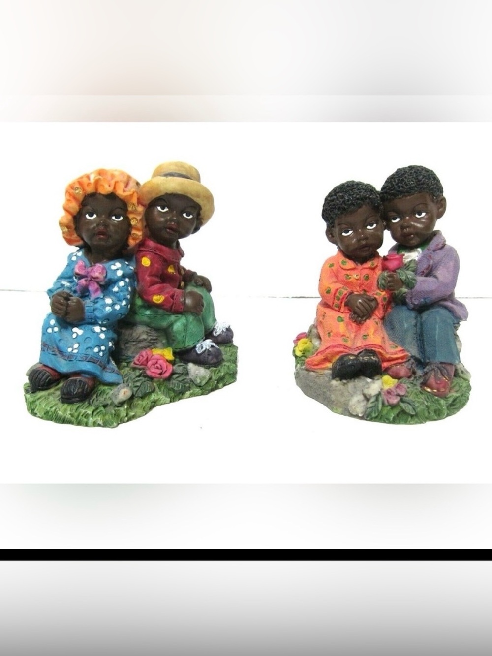 ✨ STUNNING✨ Vintage All God's Children 2PC Figurine African American Collectable